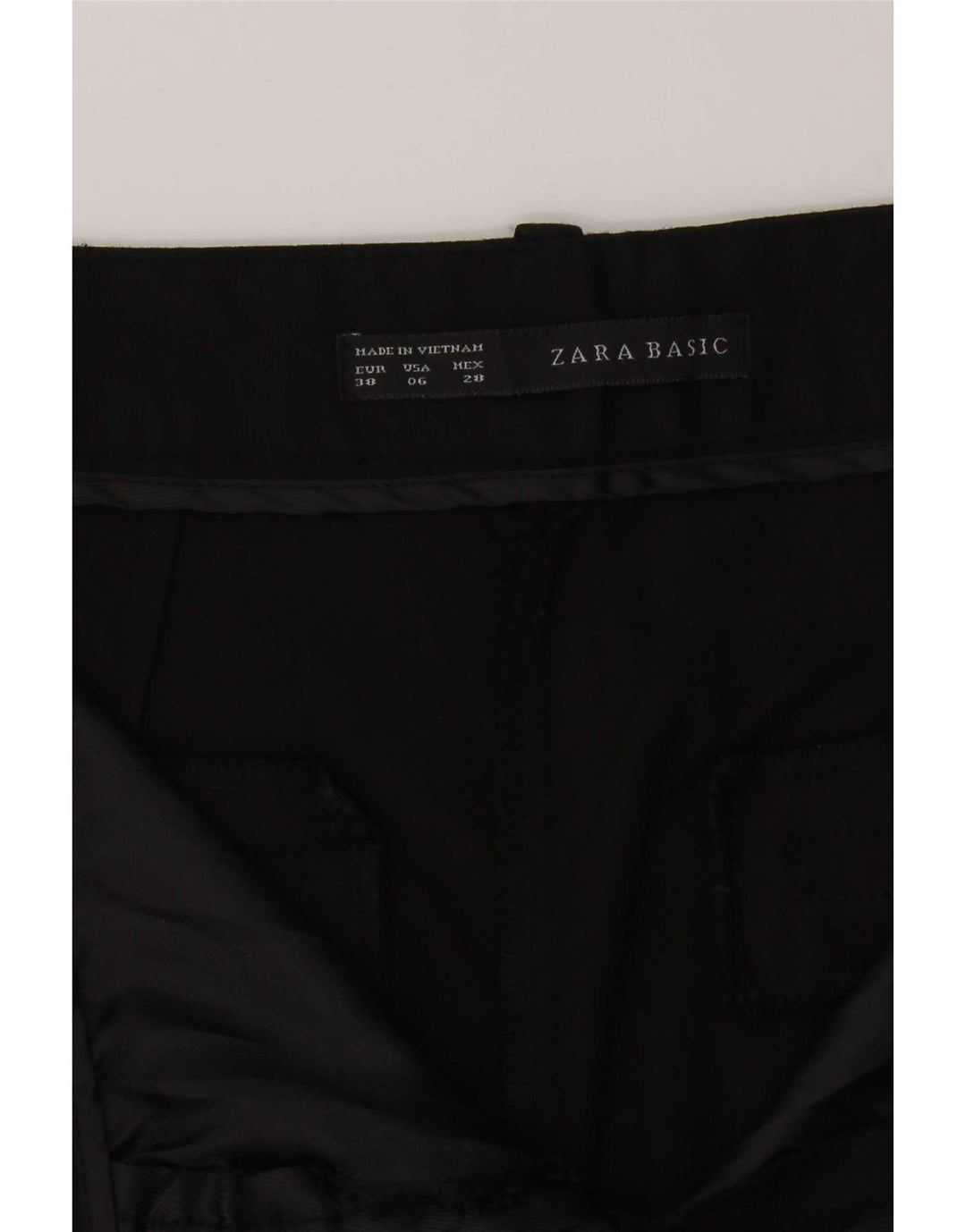 Zara Dame Slim Cropped Trousers EU 38 Small W28 L25 Black
