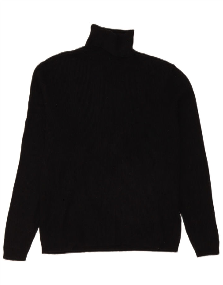 Marks & Spencer Dame Rullehals sweater UK 14 Medium Black Viscose