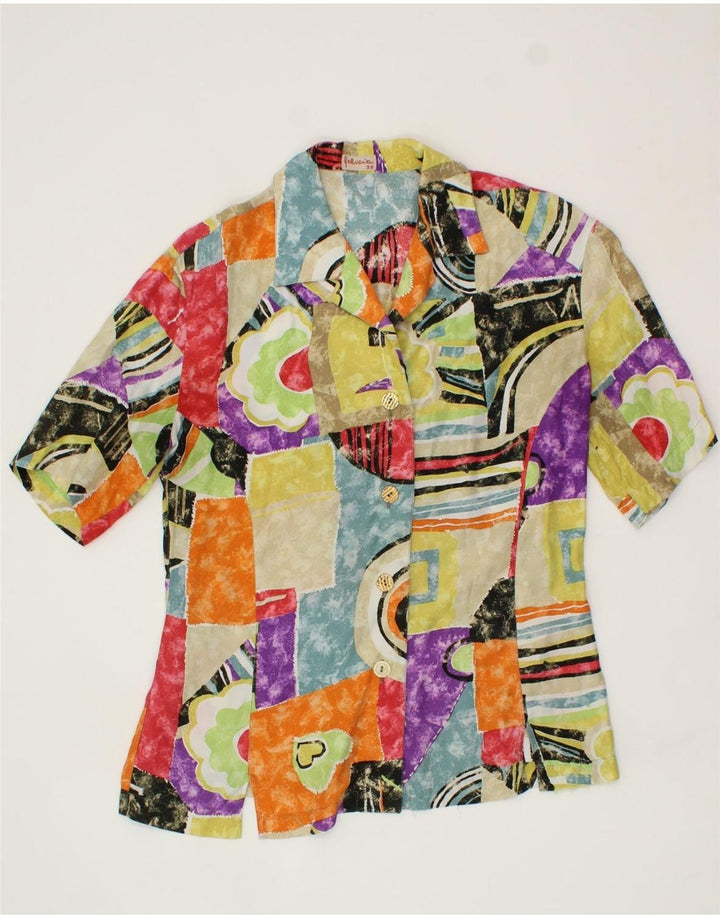 FELICIA Womens Short Sleeve Blazer Jacket EU 38 Medium Multicoloured Vintage Felicia and Second-Hand Felicia from Messina Hembry 