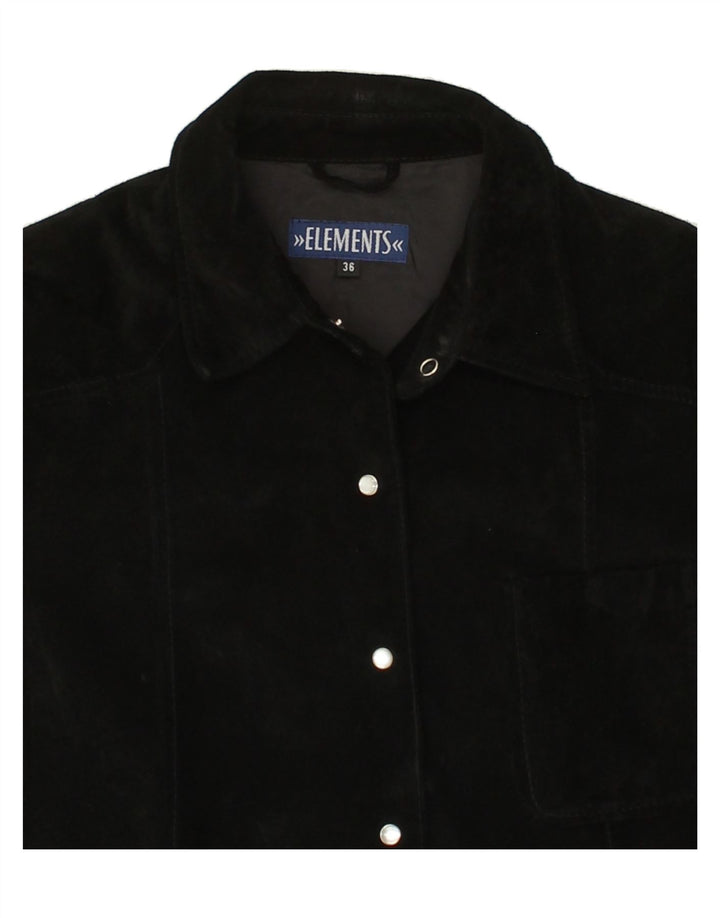 ELEMENTS Womens Leather Jacket EU 36 Small Black Leather | Vintage Elements | Thrift | Second-Hand Elements | Used Clothing | Messina Hembry 