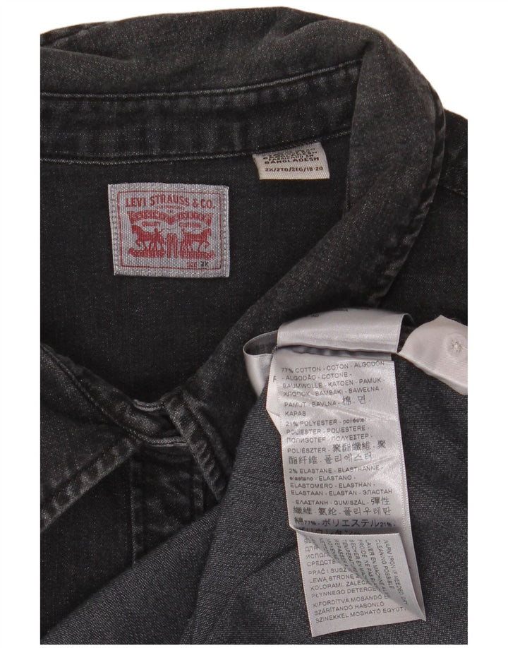 Levi's Dame Denim Shirt UK 20 2XL Sort Bomuld