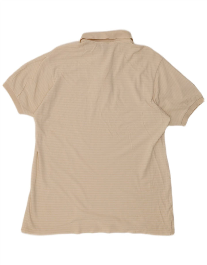 LACOSTE Poloskjorte til mænd Størrelse 7 2XL Off White Stribet bomuld