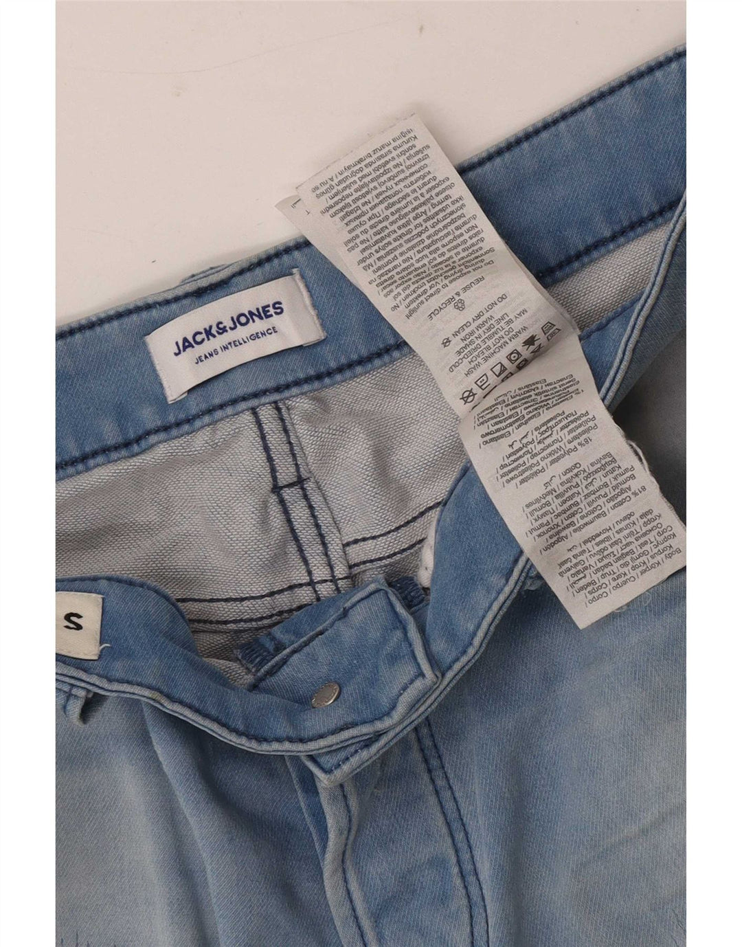 Jack & Jones Herre nødlidende denimshorts Små W29 blå bomuld