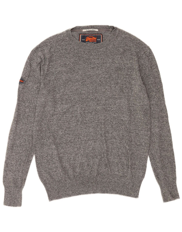 Superdry Herre Boat Neck Jumper Sweater Medium Grey Bomuld