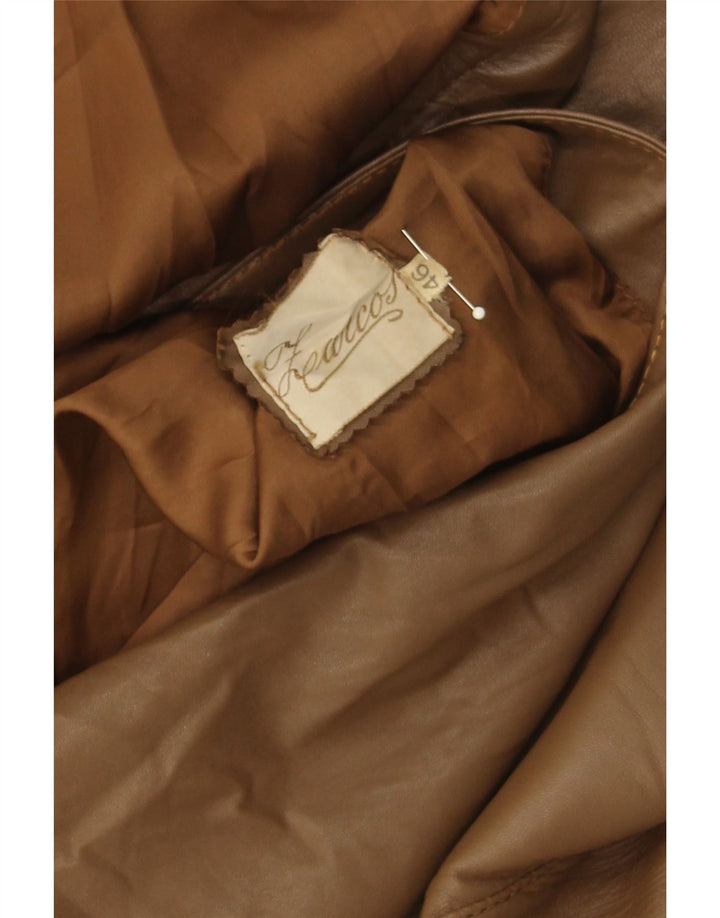 VINTAGE Womens Leather Jacket IT 46 Large Brown Vintage Vintage and Second-Hand Vintage from Messina Hembry 