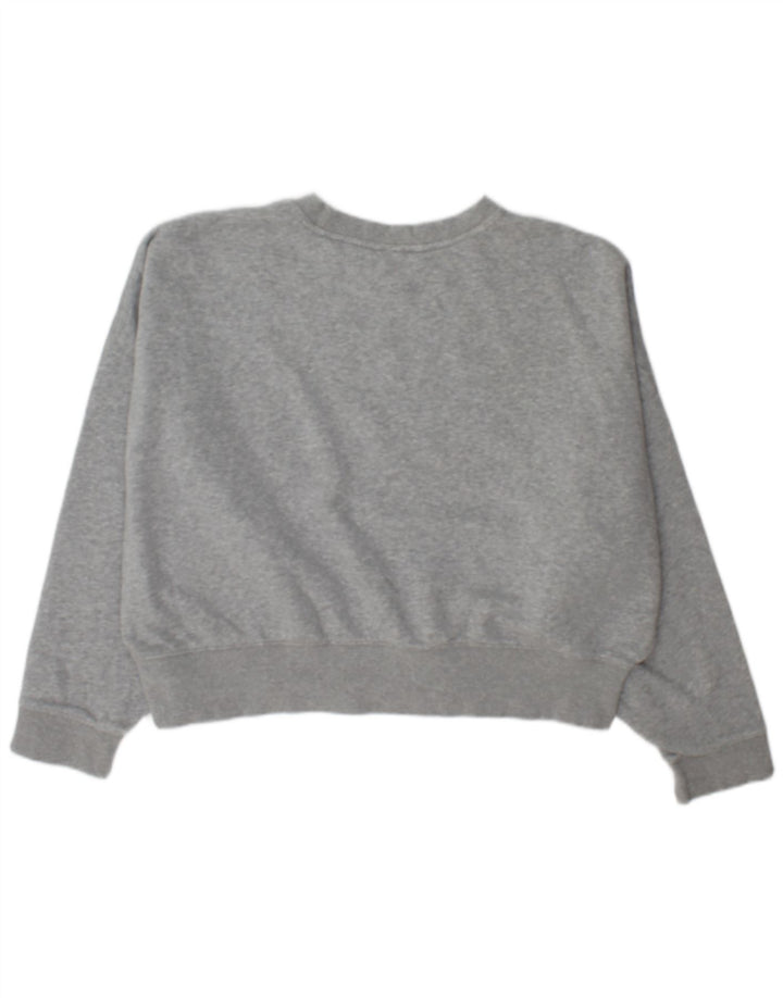 Adidas Dame Oversized Sweatshirt Jumper UK 14 Stor Grå Bomuld