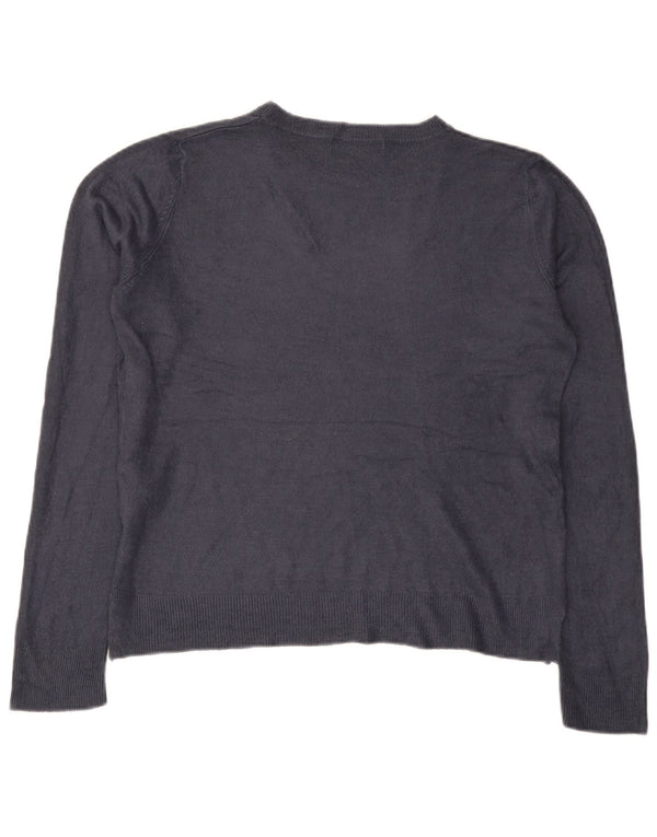 Marks & Spencer Dame Boat Neck Jumper Sweater UK 14 Large Navy Blue