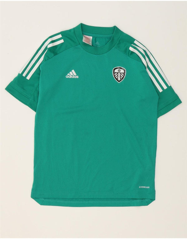 ADIDAS Boys Leeds united football club T-shirt Top 11-12 år Grøn