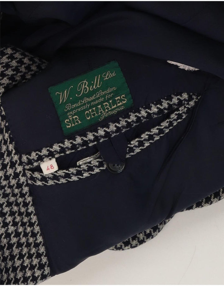 W.Bill London Herre 2-knaps blazerjakke IT 48 Medium Grey Houndstooth