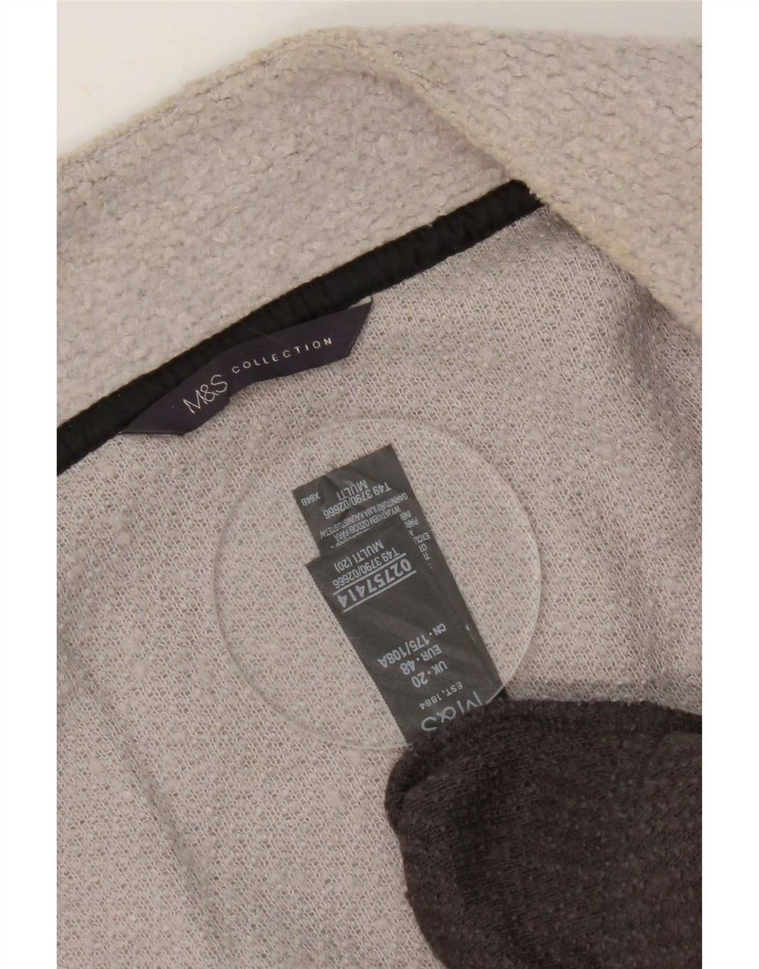 Marks & Spencer Womens Open Overcoat UK 20 2XL Grå Colourblock Polyester