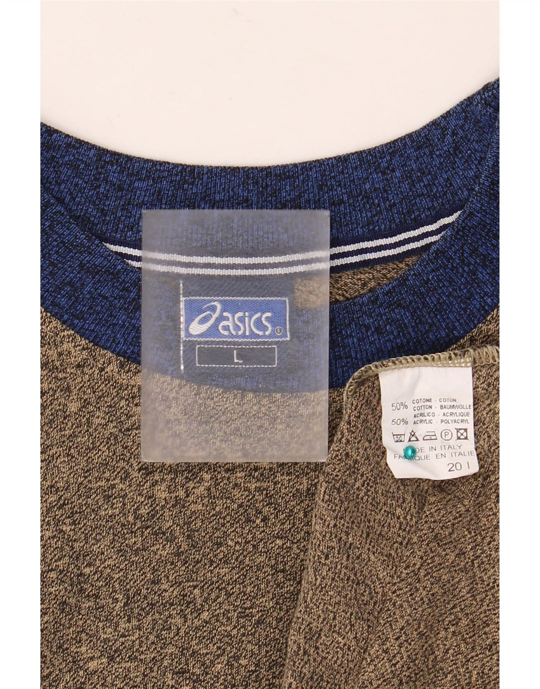 ASICS Herre T-Shirt Top Stor Brun Colourblock Bomuld