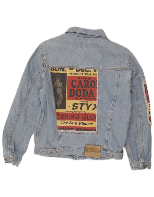 Chambers Dame grafisk denimjakke UK 12 Medium Blue Cotton