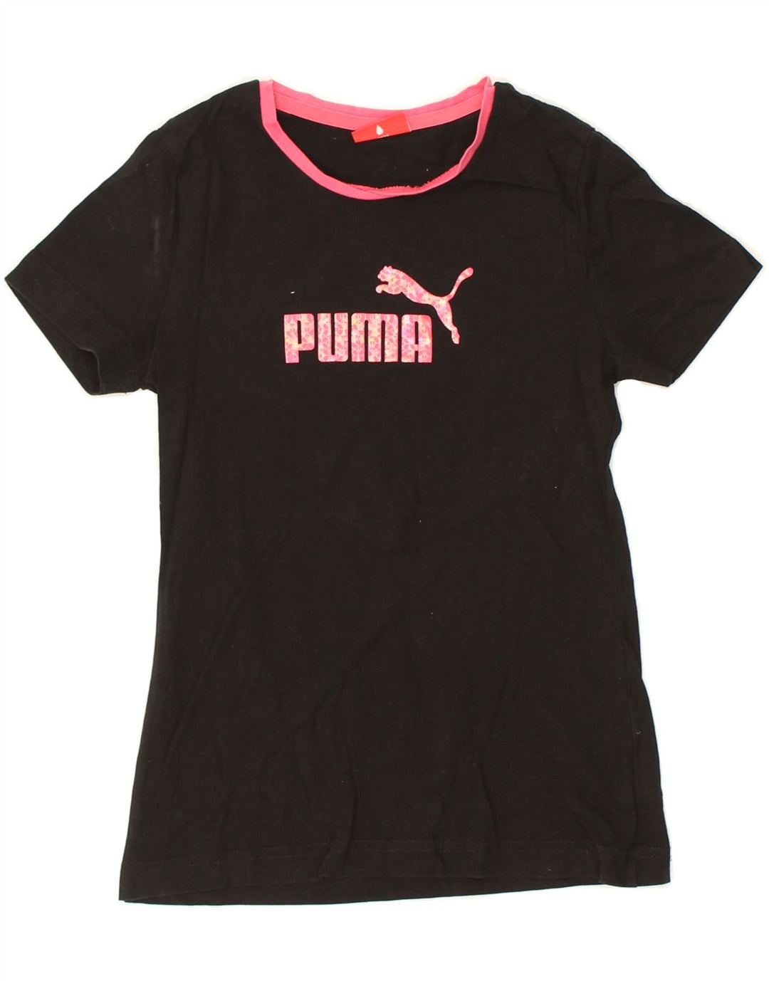 PUMA Girls Graphic T-Shirt Top 11-12 Years Large Black | Vintage Puma | Thrift | Second-Hand Puma | Used Clothing | Messina Hembry 