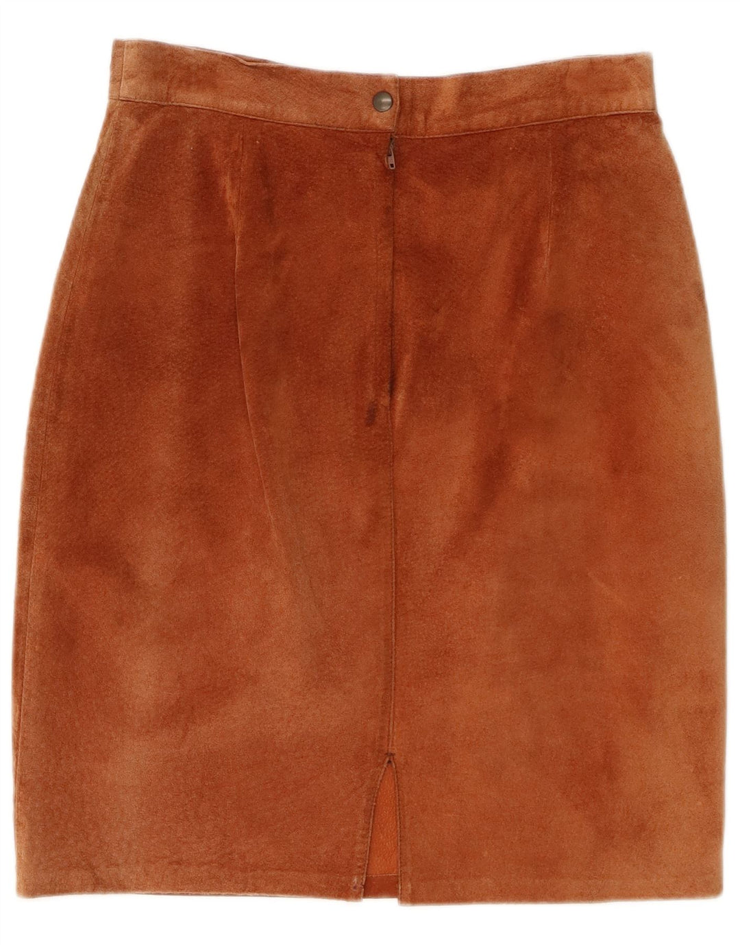 Vintage kvinders ruskind blyantnederdel W28 medium brunt læder