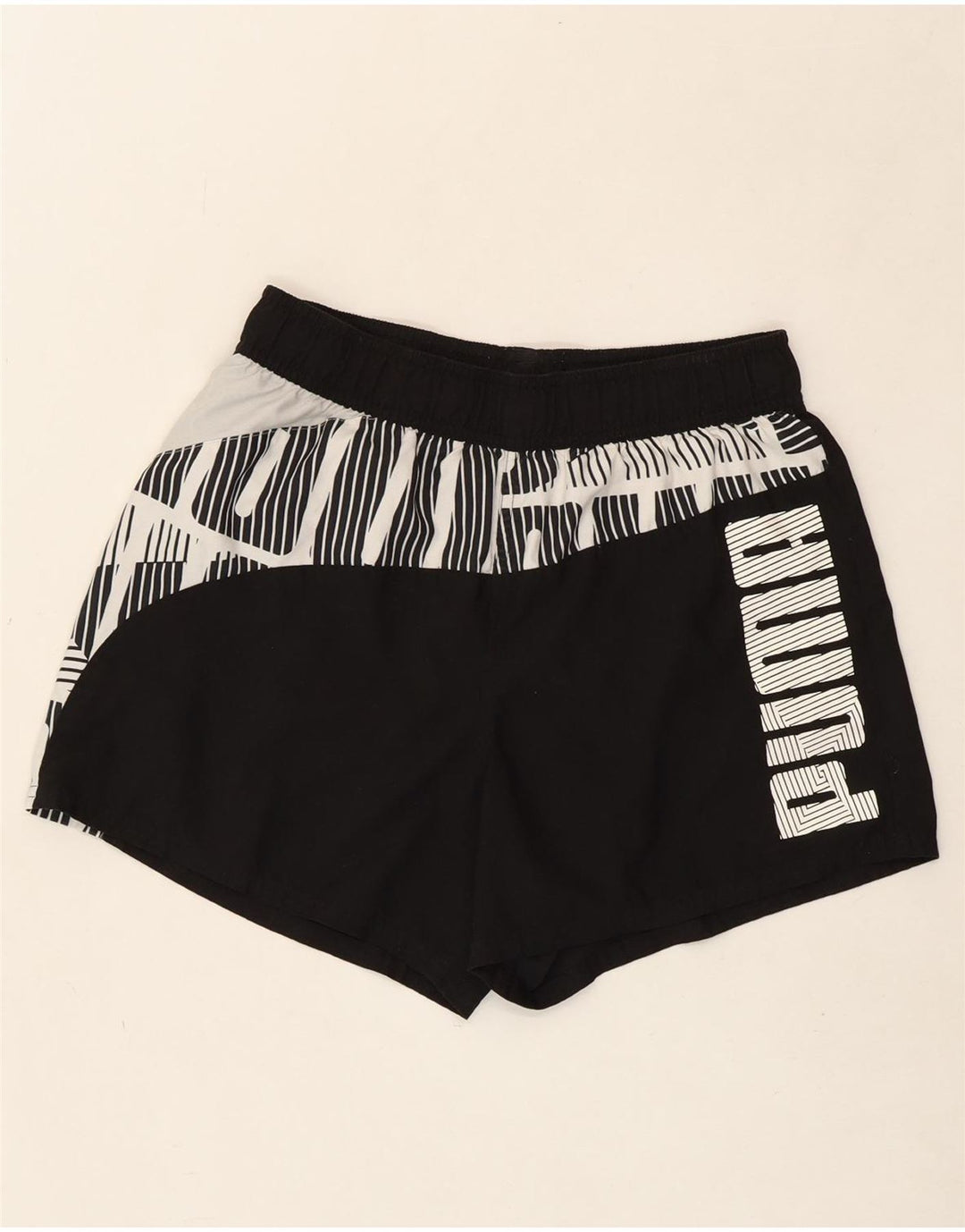 PUMA Mens Graphic Sport Shorts Small  Black Polyester Vintage Puma and Second-Hand Puma from Messina Hembry 