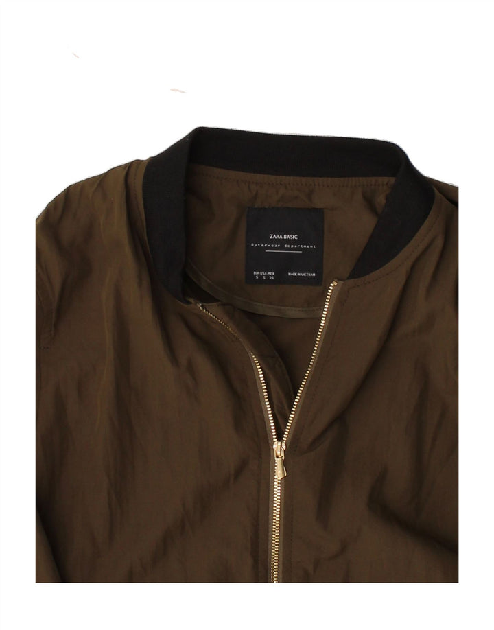 ZARA Womens Bomber Jacket UK 10 Small Khaki Polyester Vintage Zara and Second-Hand Zara from Messina Hembry 