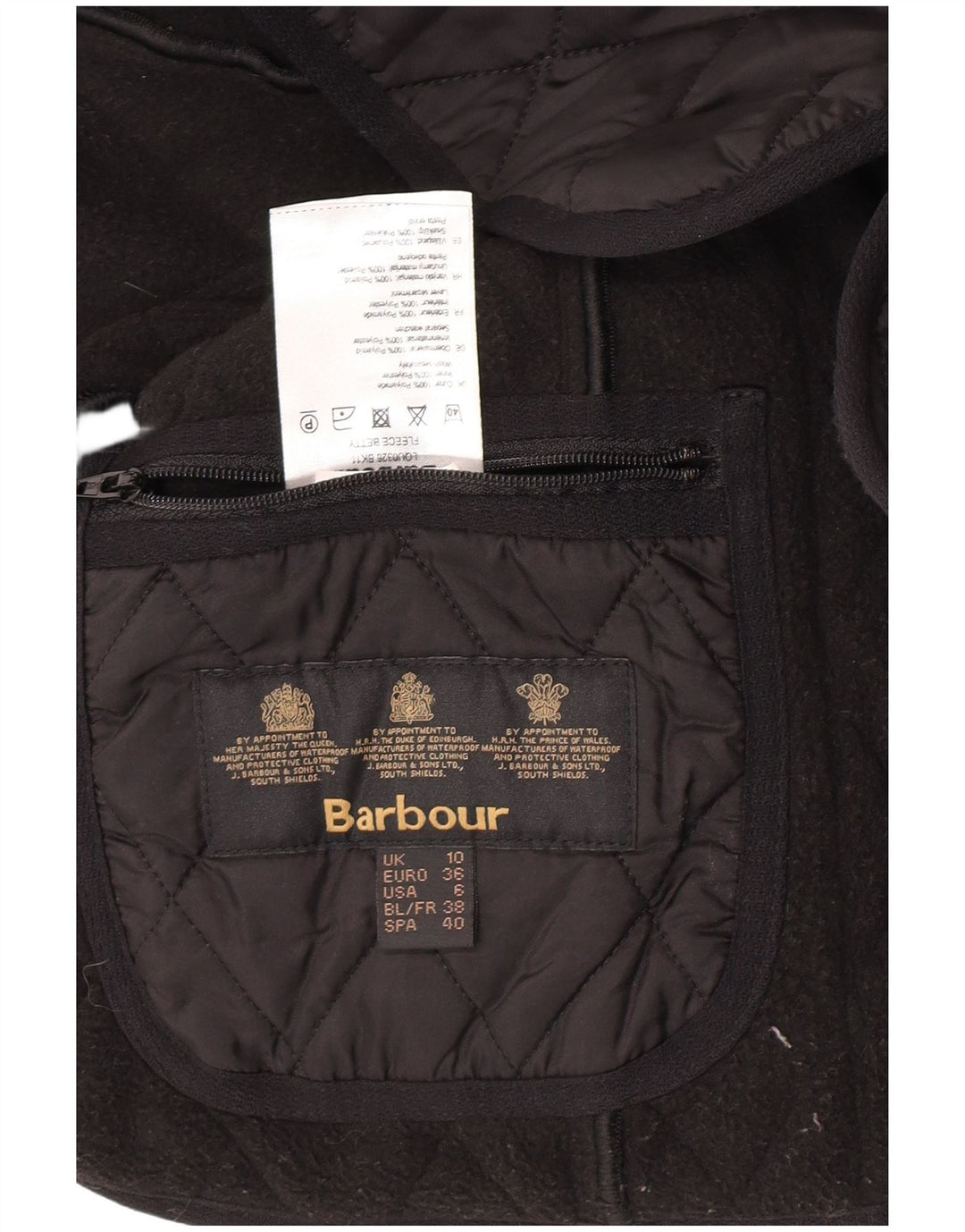 Barbour Womens Quiltet Gilet UK 10 Small Black Polyamide