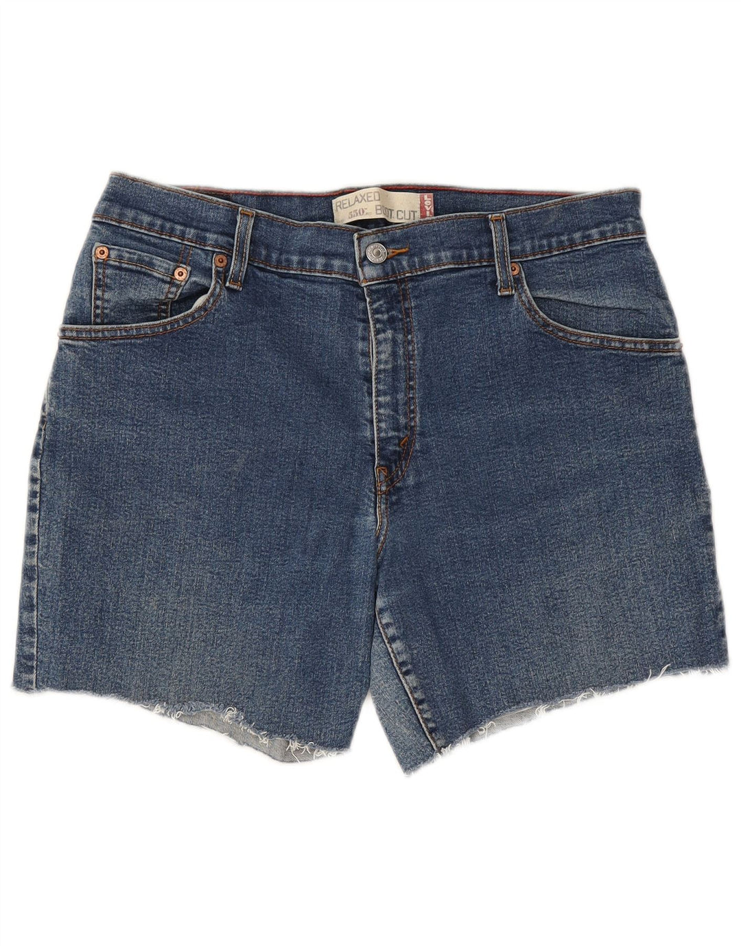 LEVI'S Womens 550 denimshorts med afslappet pasform US 14 XL W32 blå bomuld