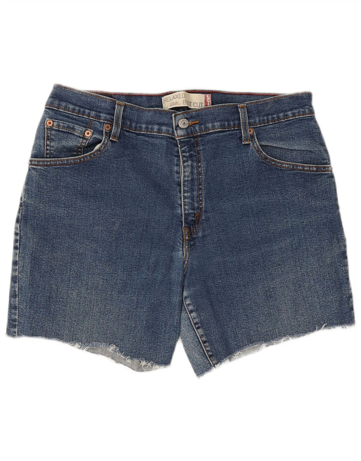 LEVI'S Womens 550 denimshorts med afslappet pasform US 14 XL W32 blå bomuld