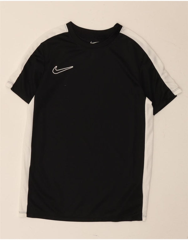 Nike Boys Dri Fit T-Shirt Top 10-11 Years Medium Black Colourblock