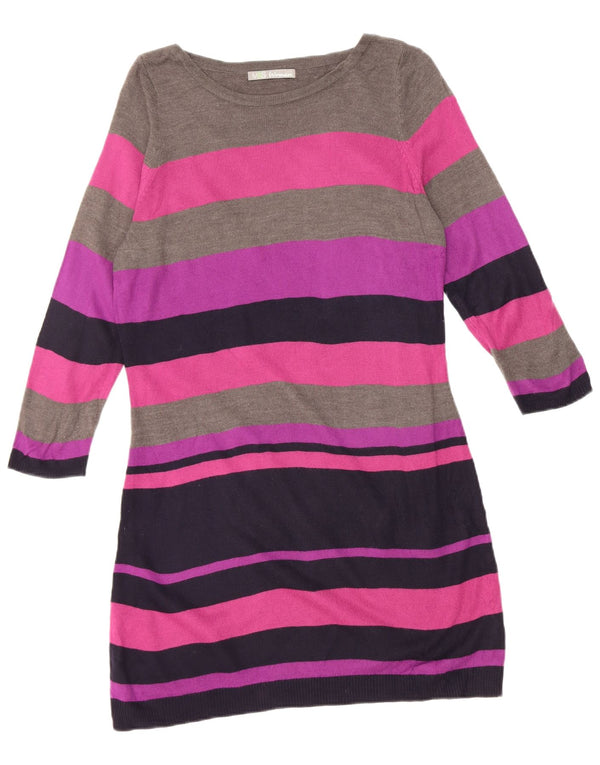 Marks & Spencer Dame Jumper Dress UK 12 Medium Flerfarvet Stribet