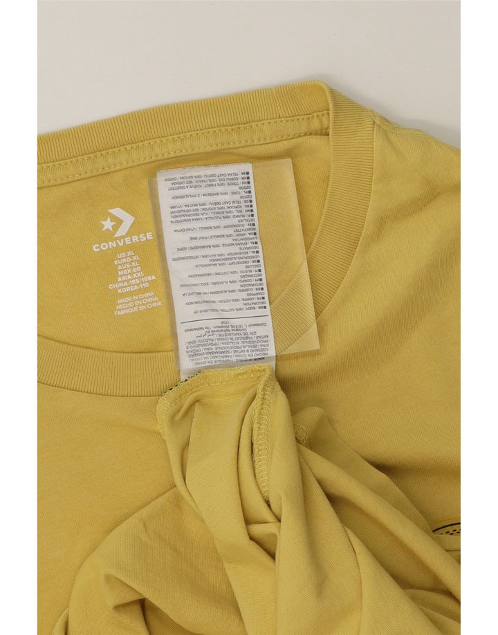 CONVERSE Mens Graphic T-Shirt Top XL Yellow Cotton Vintage Converse and Second-Hand Converse from Messina Hembry 