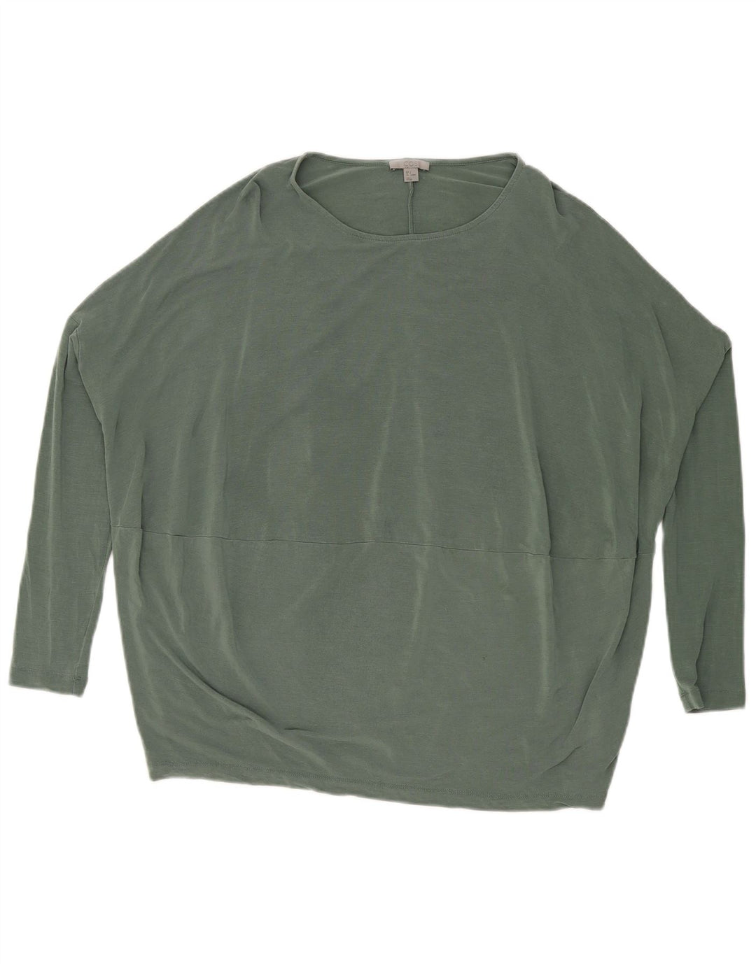 Cos Dame Oversized Top Langærmet UK 10 Small Green Lyocell