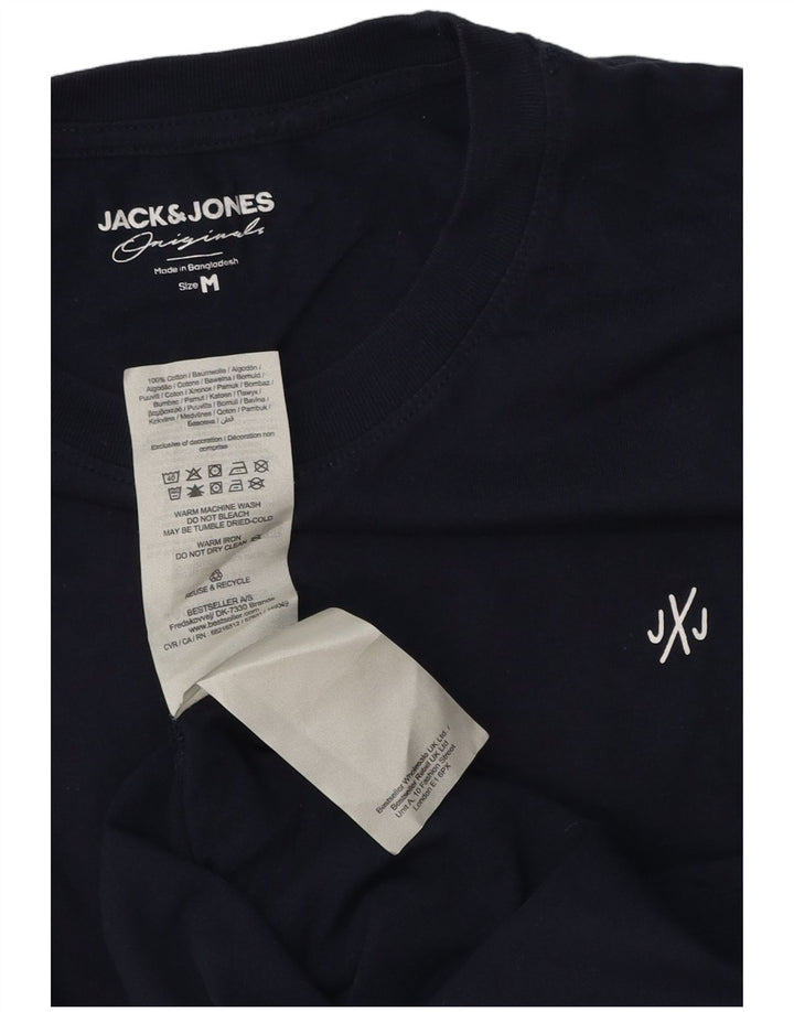 Jack & Jones Herre grafisk T-shirt Top Medium Marineblå Bomuld