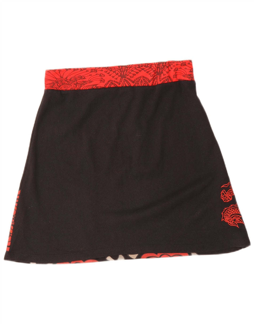 DESIGUAL A-line nederdel til kvinder Medium W30 sort blomstret bomuld