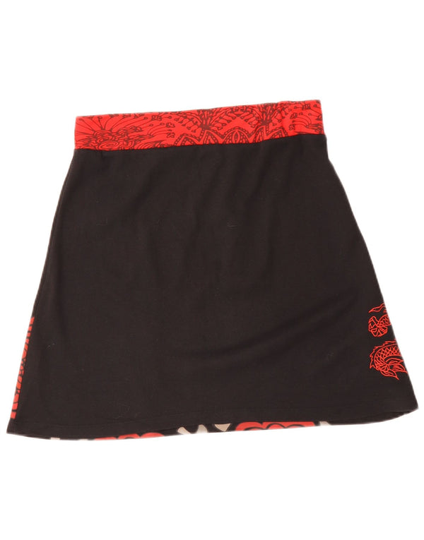 DESIGUAL A-line nederdel til kvinder Medium W30 sort blomstret bomuld