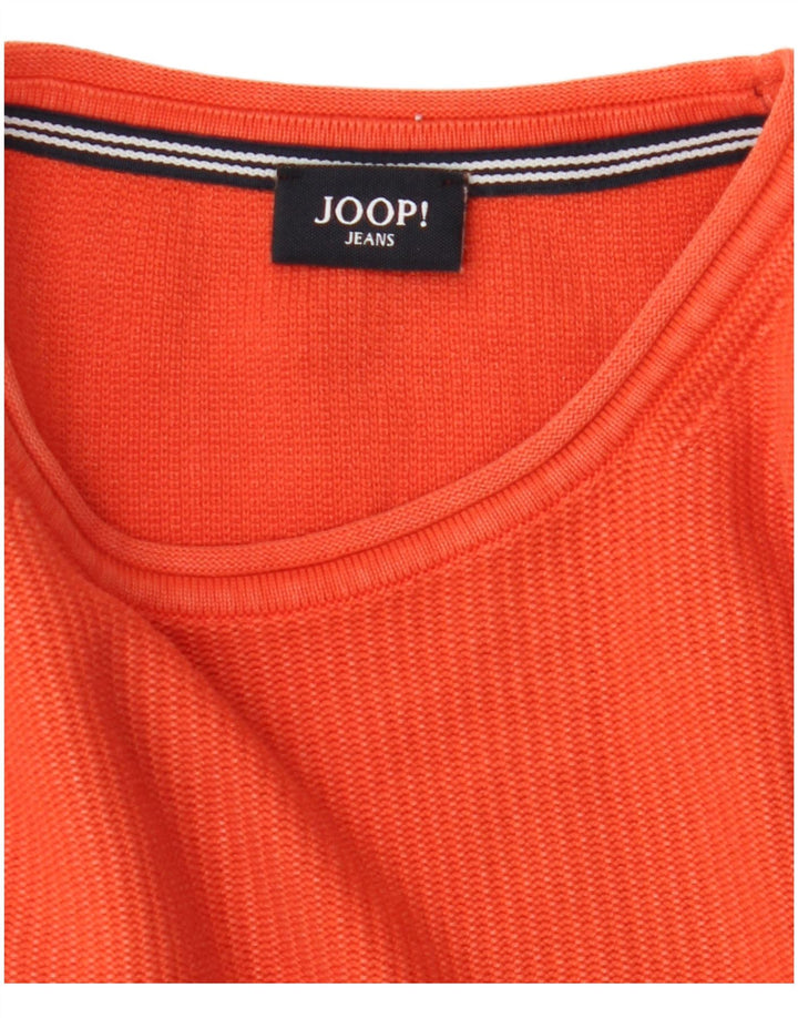JOOP Herre sweater med rund hals, lille orange