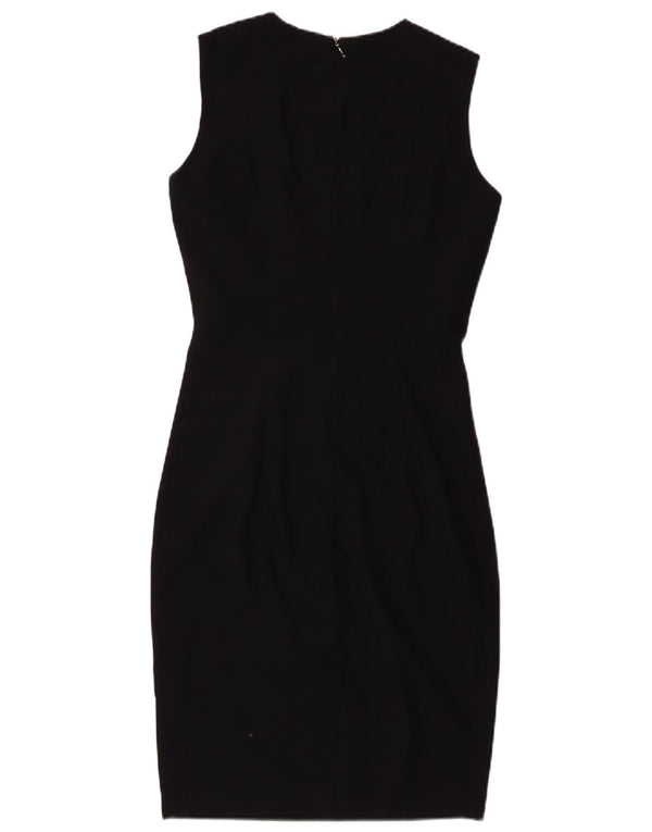 Zara Dame Ærmeløs Skede Kjole UK 6 XS Sort