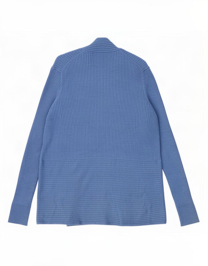 John Lewis Womens Open Cardigan Sweater UK 14 Medium Blue Viscose