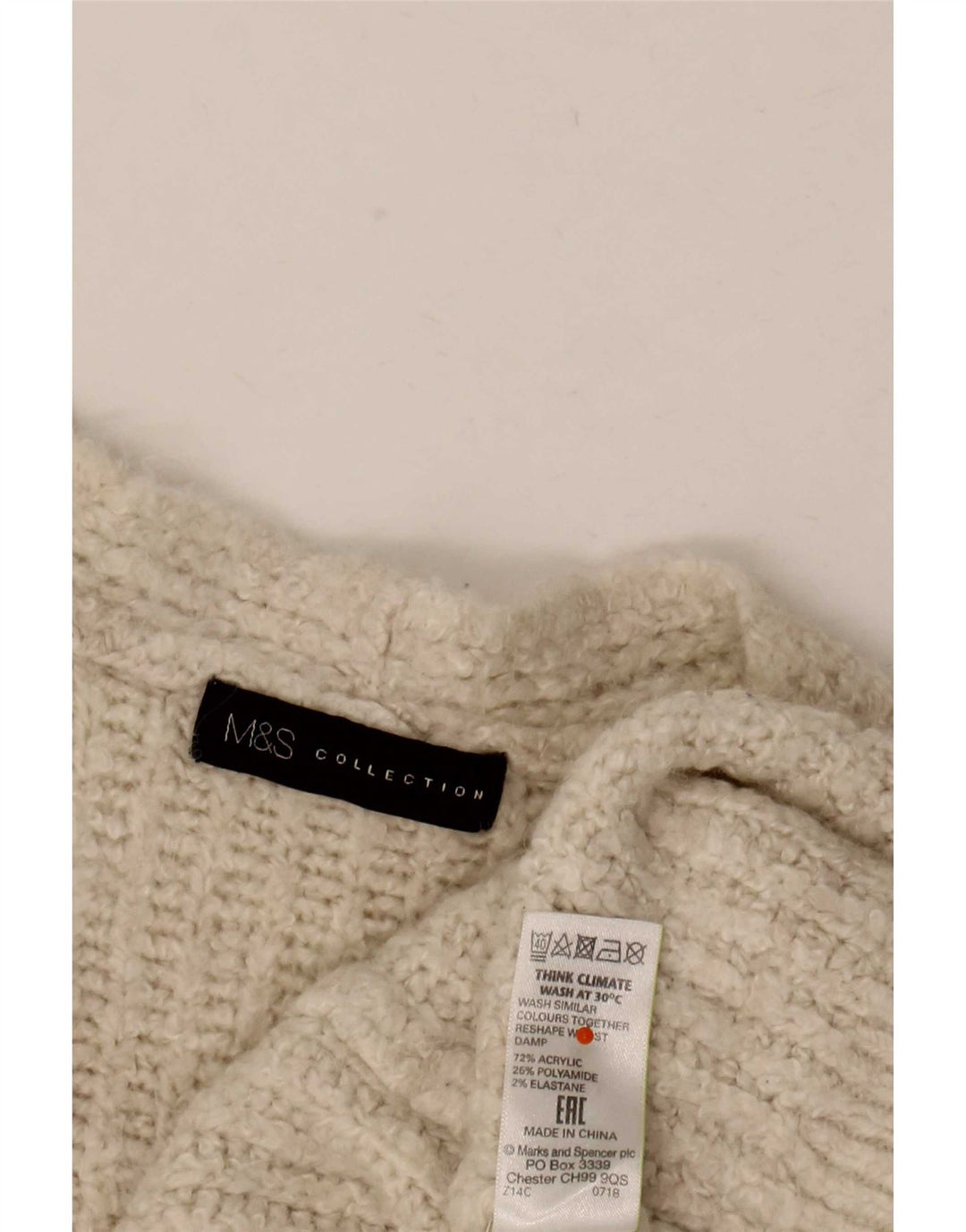Marks & Spencer Dame Longline Åben Cardigan Sweater UK 10 Small Beige