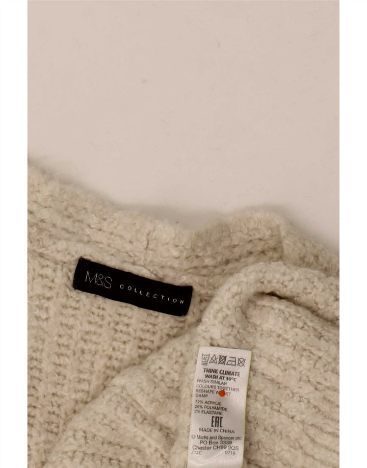 Marks & Spencer Dame Longline Åben Cardigan Sweater UK 10 Small Beige