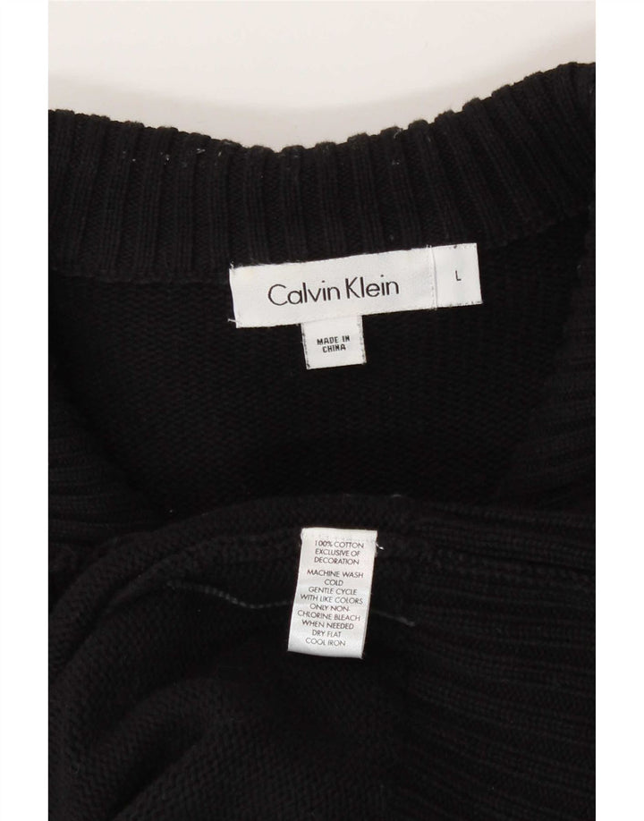 Calvin Klein Herre Cardigan Sweater Stor Sort Bomuld