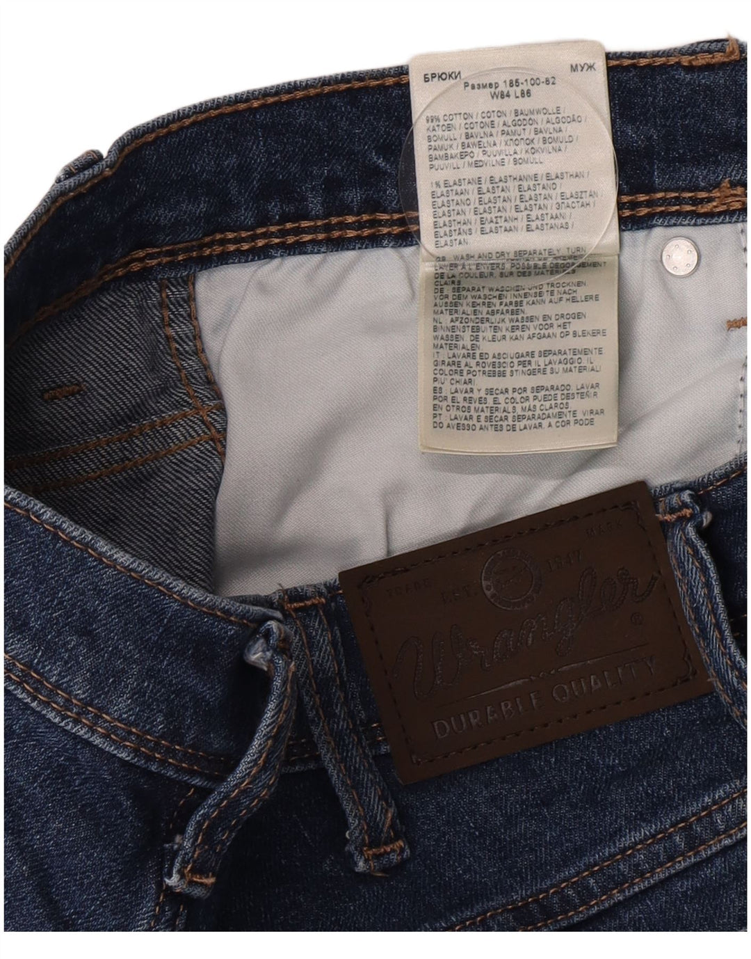 Wrangler Herre Regular Fit Straight Jeans W33 L34 Blå Bomuld