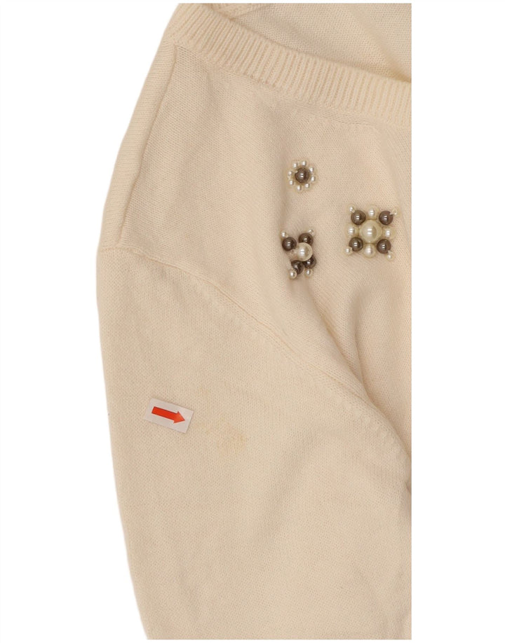 MARKS & SPENCER Dame Boat Neck Jumper Sweater UK 14 Large Off White