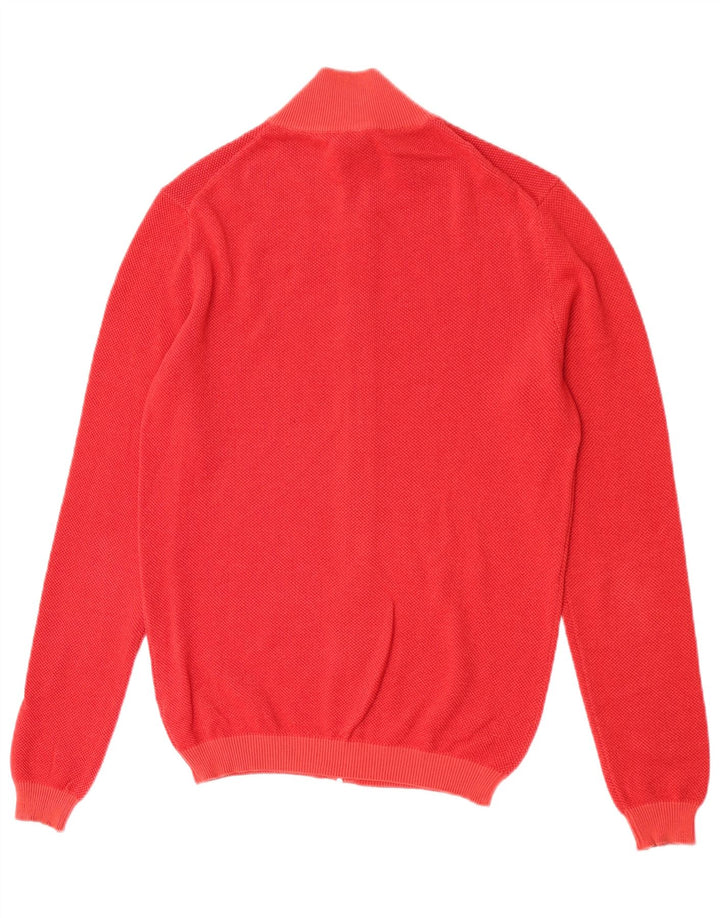 Benetton Herre Cardigan Sweater Lille Rød Bomuld