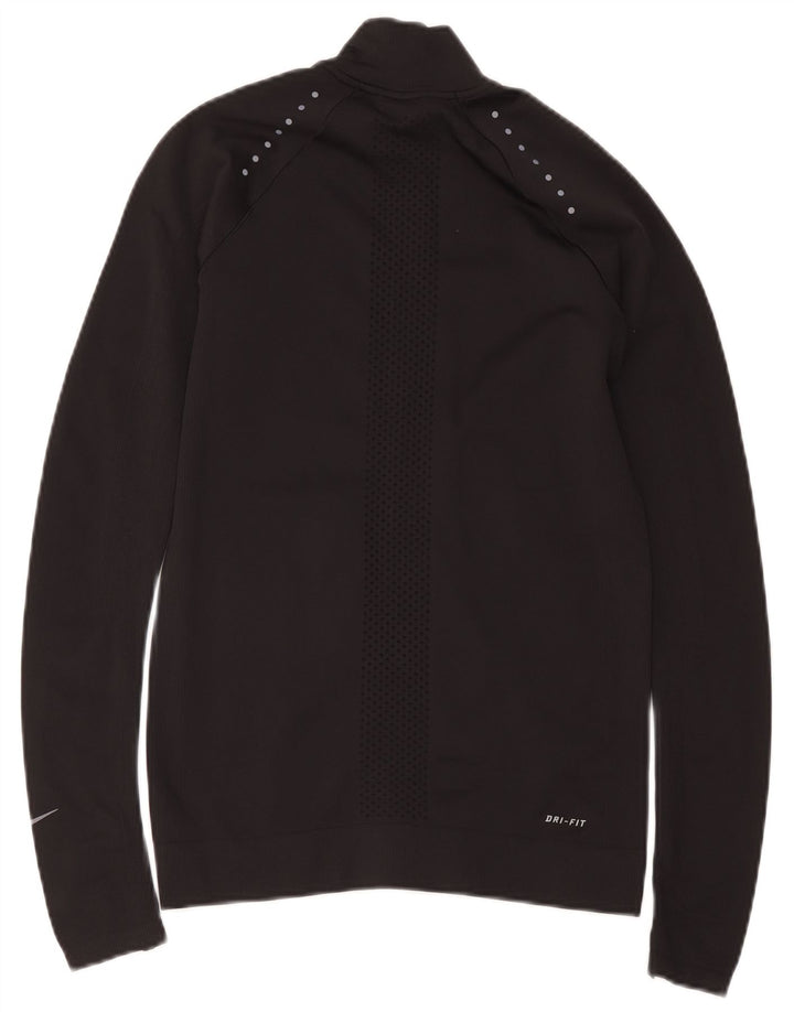 Nike Dame Dri Fit træningsdragt Topjakke UK 10 Lille sort nylon