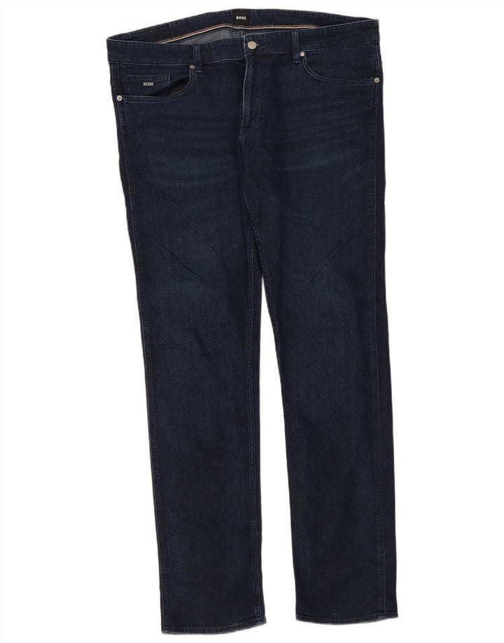 Hugo Boss Herre Slim Jeans W38 L34 Marineblå Bomuld