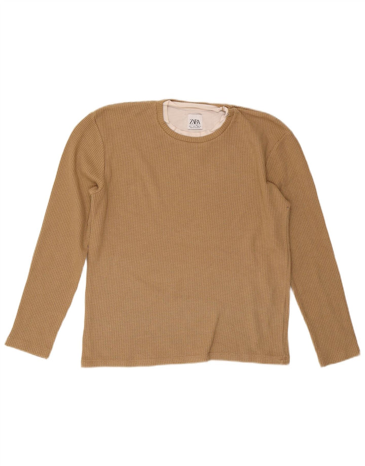 Zara Herre Top Langærmet Lille Beige