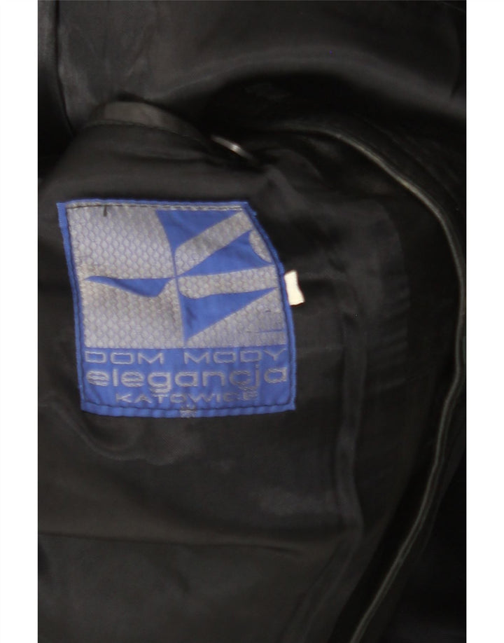 VINTAGE Herre Læderjakke UK 38 Medium Sort