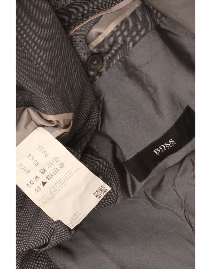 Hugo Boss Herre Longline 2-knaps blazerjakke UK 42 XL Grå Uld