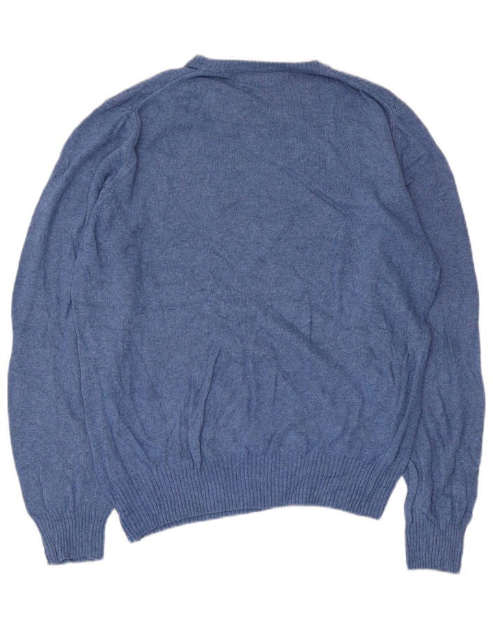 Zara Herre sweater med rund hals, mellemblå