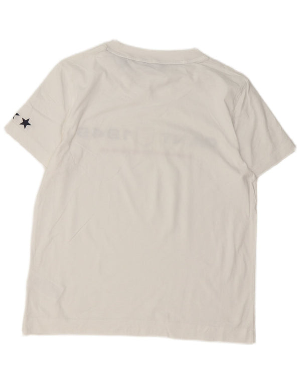 Gant Grafisk T-shirt top til kvinder UK 12 Medium hvid bomuld