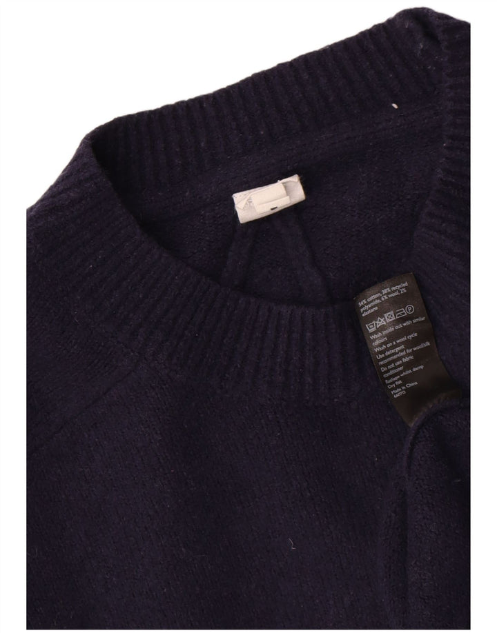 John Lewis Dame Oversized Crew Neck Jumper Sweater UK 14 Medium Navy Blue
