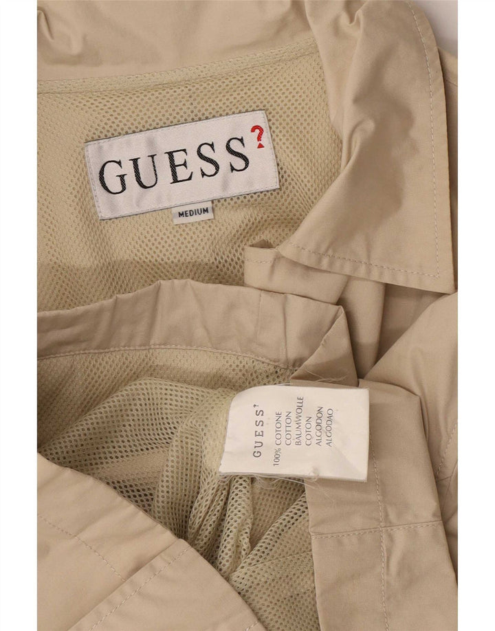 Guess Womens Bomber Jacket UK 14 Medium Beige Bomuld