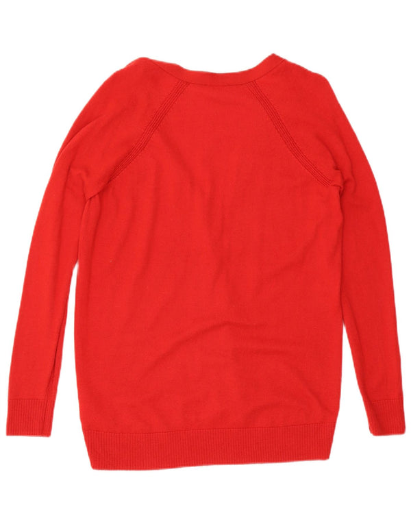 Gap Dame Oversized Cardigan Sweater UK 10 Lille Rød Nylon