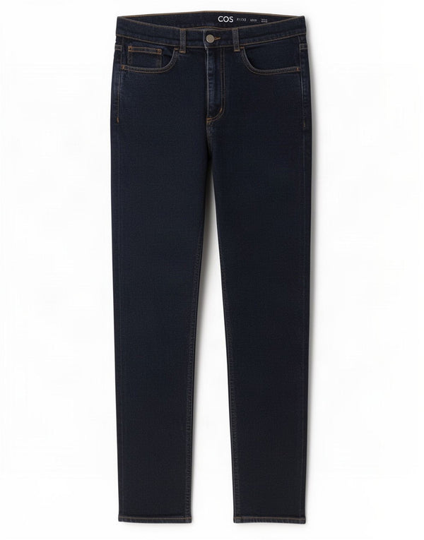 Cos Mens Mid Rise Slim Jeans W31 L32 Navy Blue Cotton